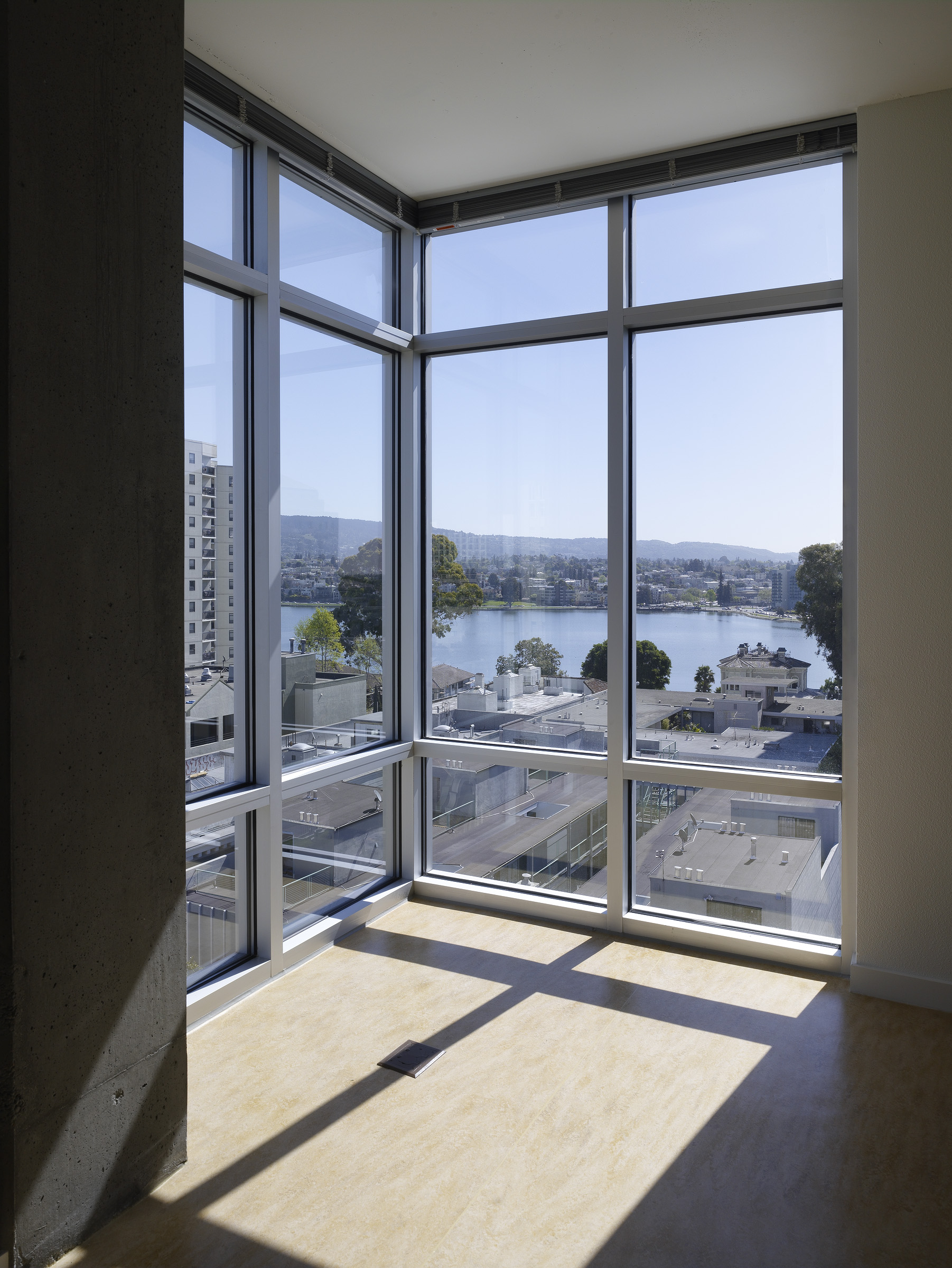 City view from unit at Madison Apartments at 14th Street in Oakland, CA.