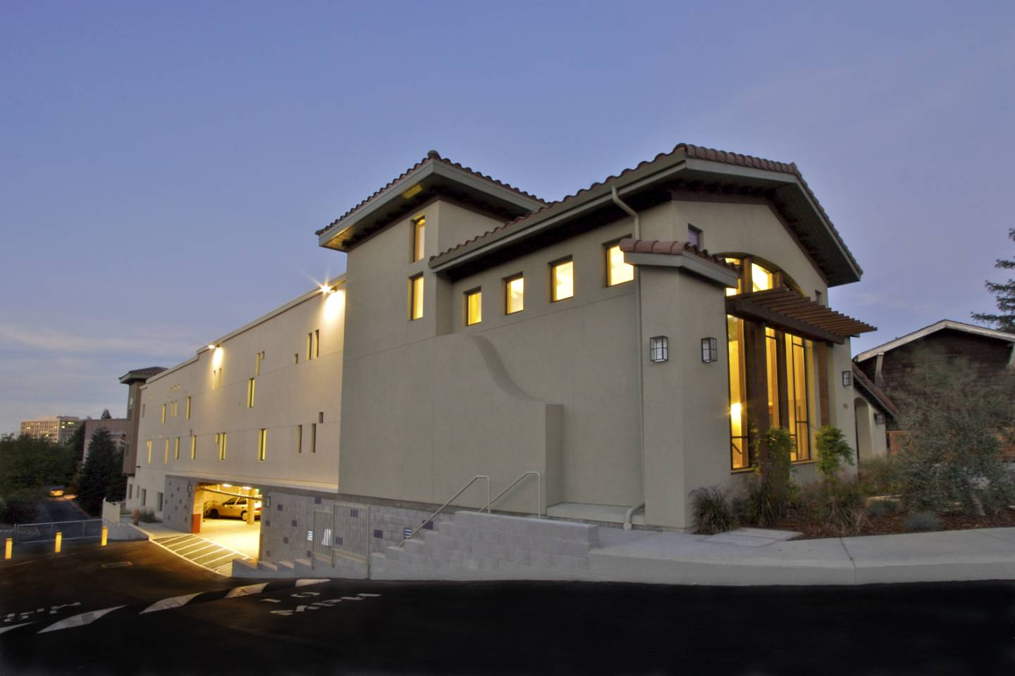 Acalanes Court in Walnut Creek, CA at dusk.