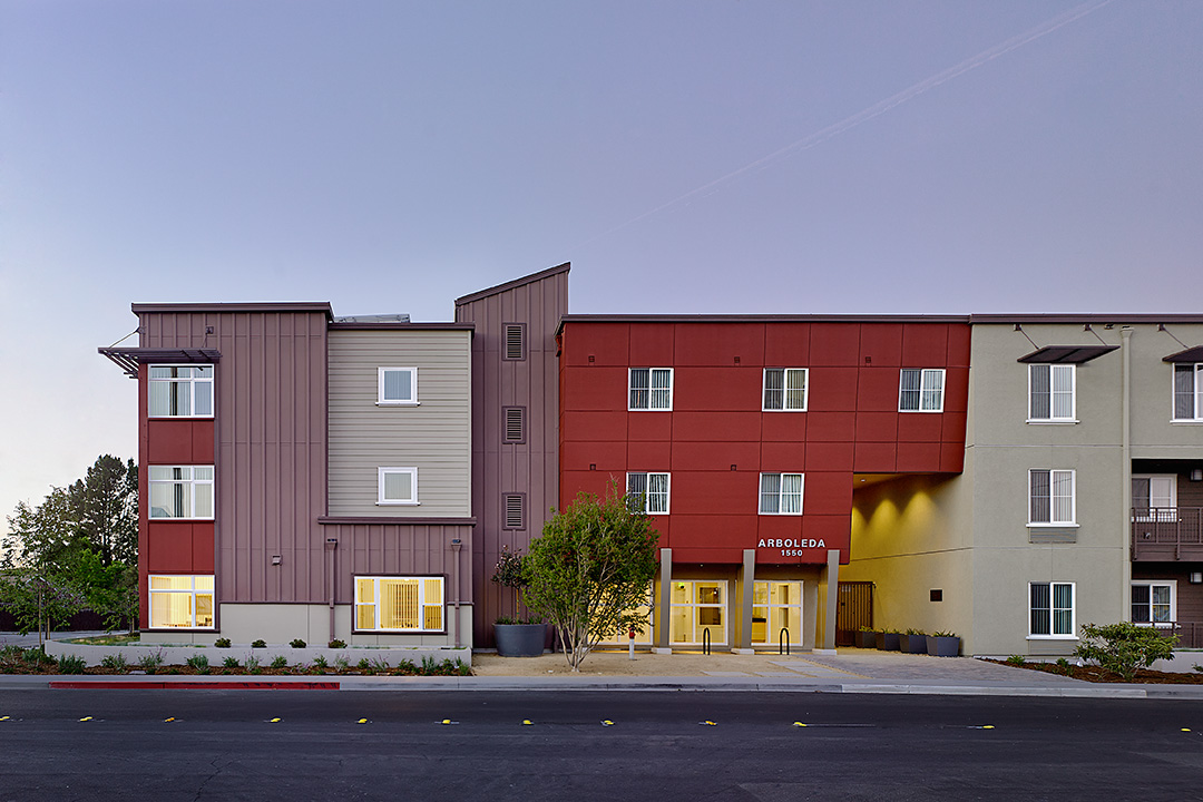Dusk at Arboleda Apartments in Walnut Creek, CA