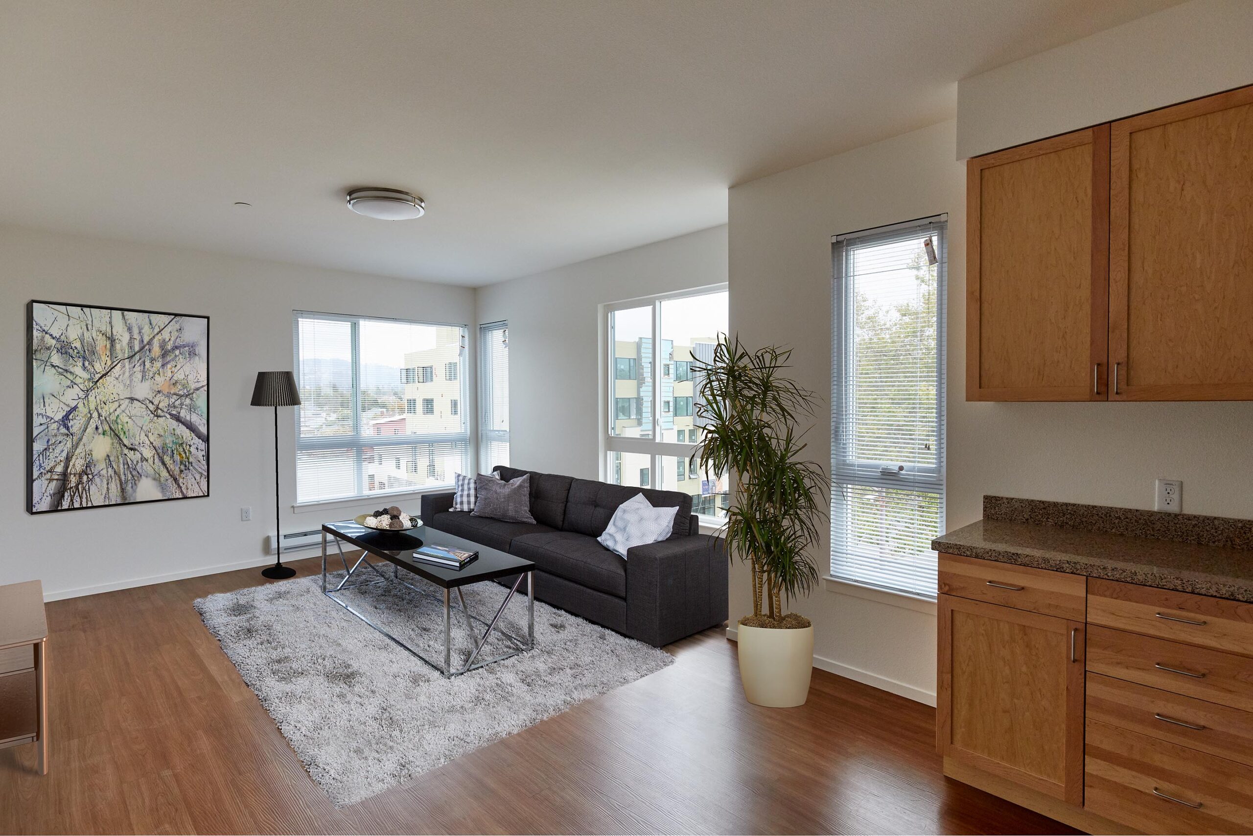 Residential unit at Grayson Apartments on San Pablo Avenue and Grayson Street in Berkeley