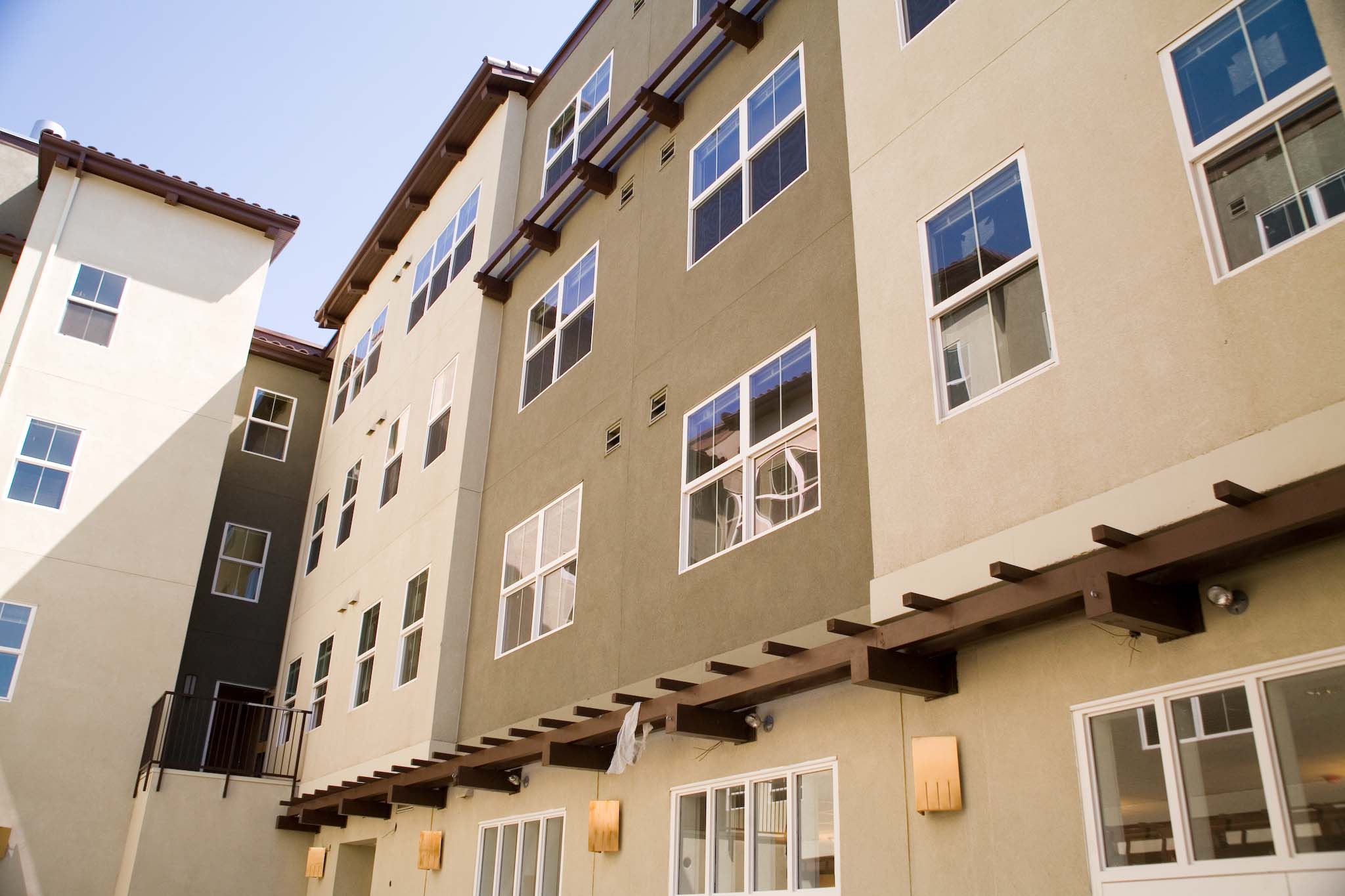 View from courtyard of Helios Corner in Berkeley, CA