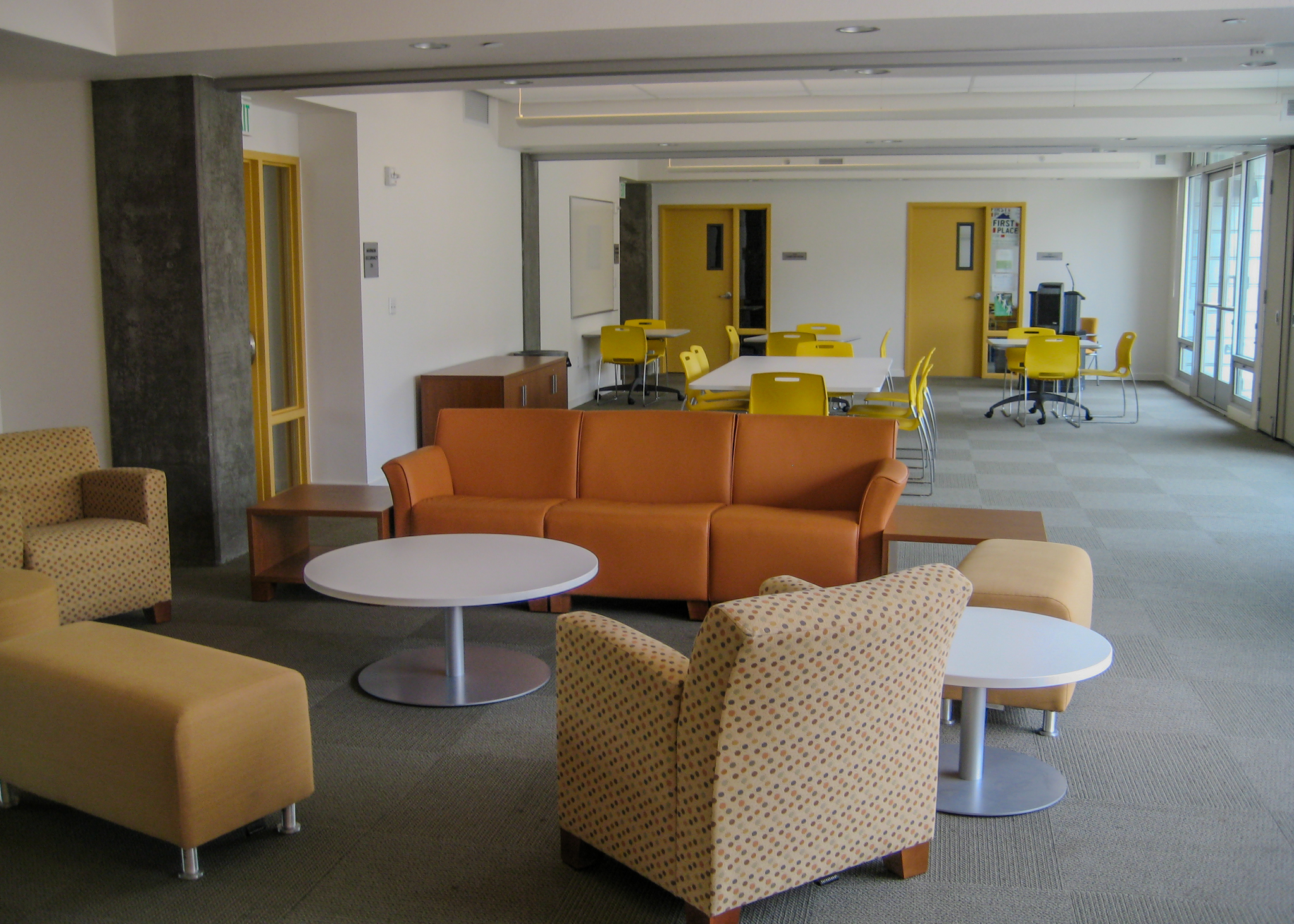 Community room at Madison Apartments at 14th Street in Oakland, CA.
