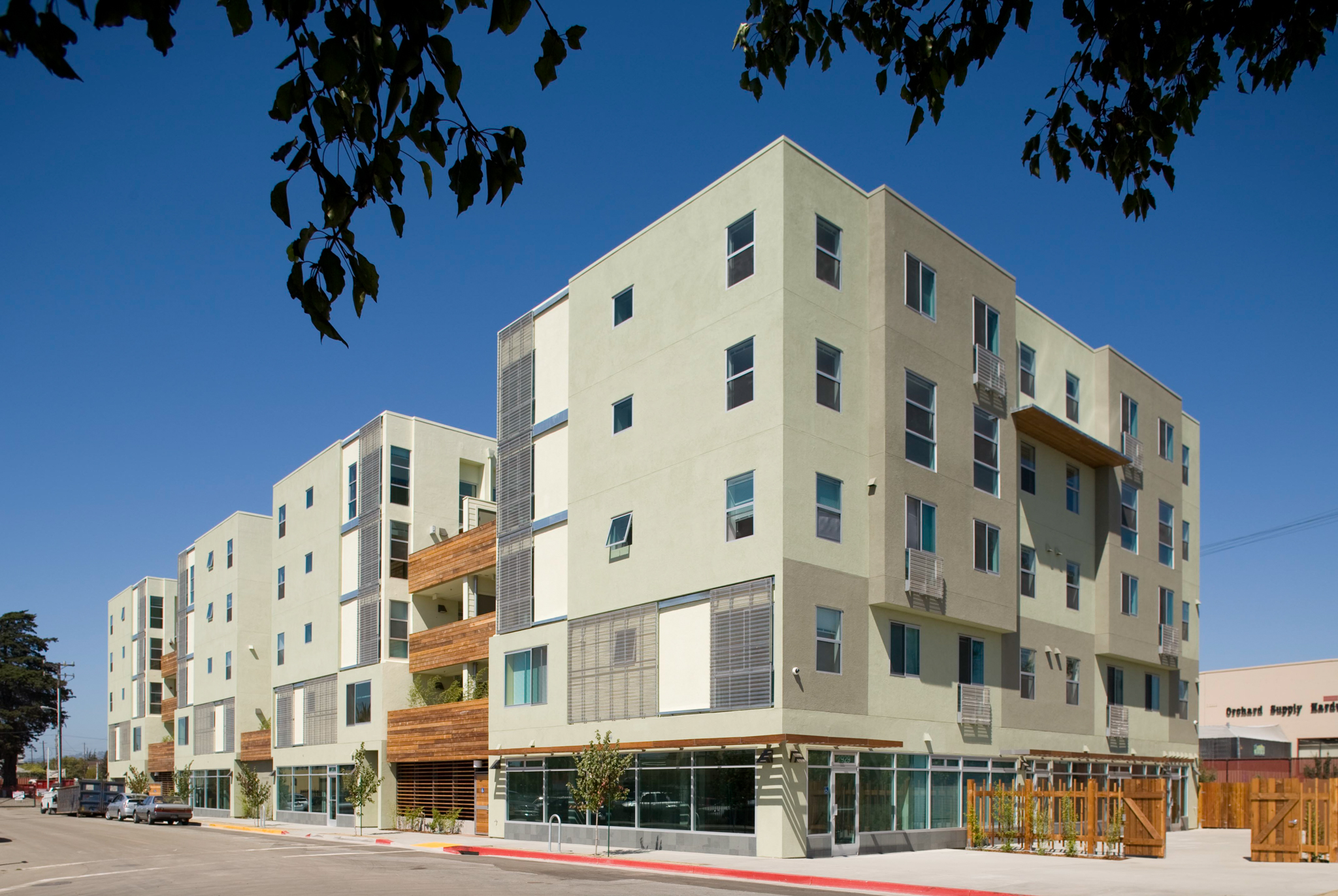 Corner view of Ashby Lofts in Berkeley, CA.