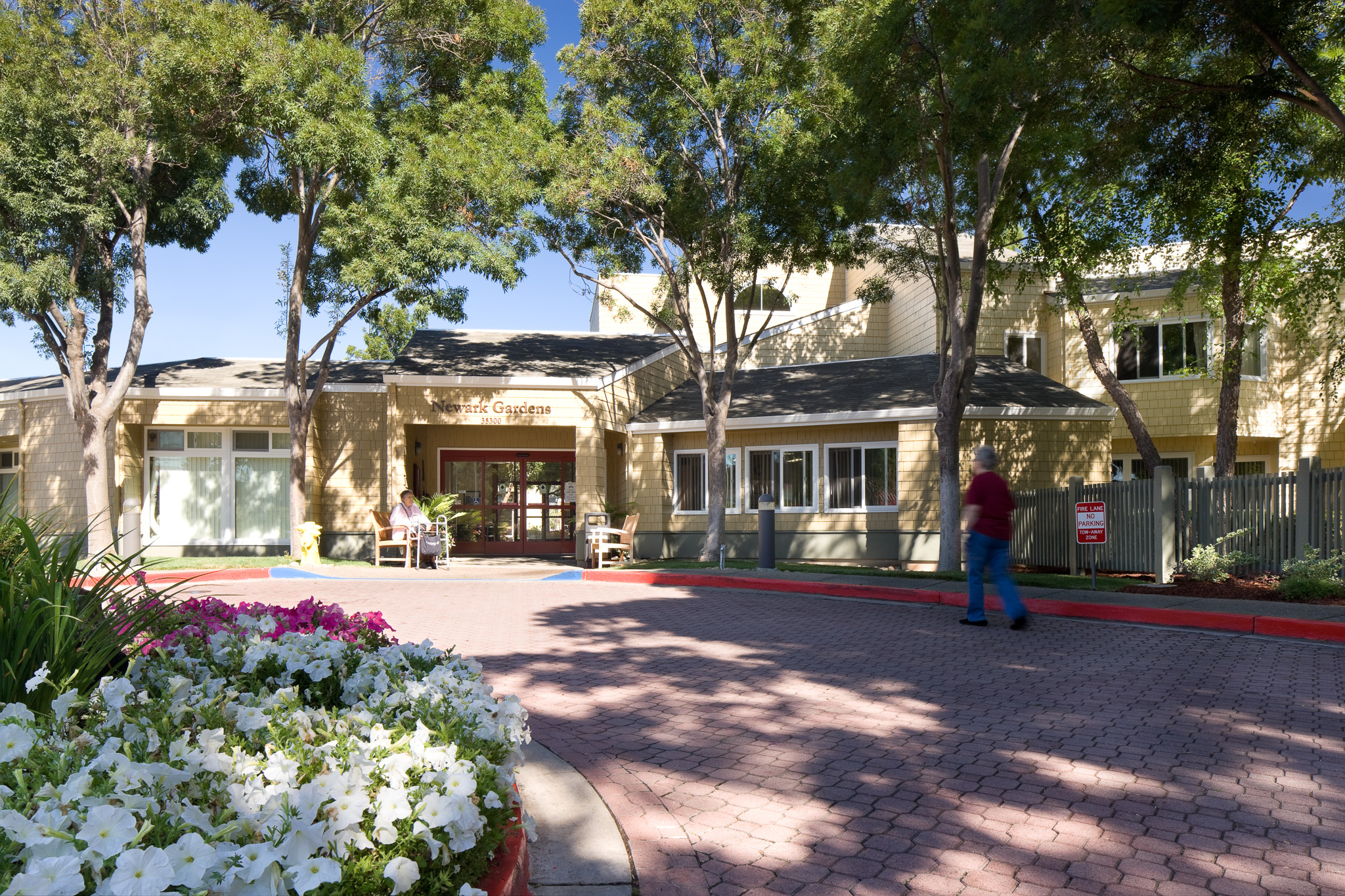 Main entrance of Newark Gardens in Newark, CA.