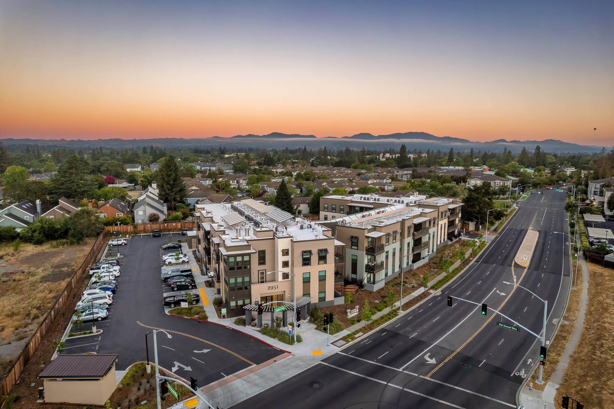 Aerial view of Manzanita Family Apartments in Napa