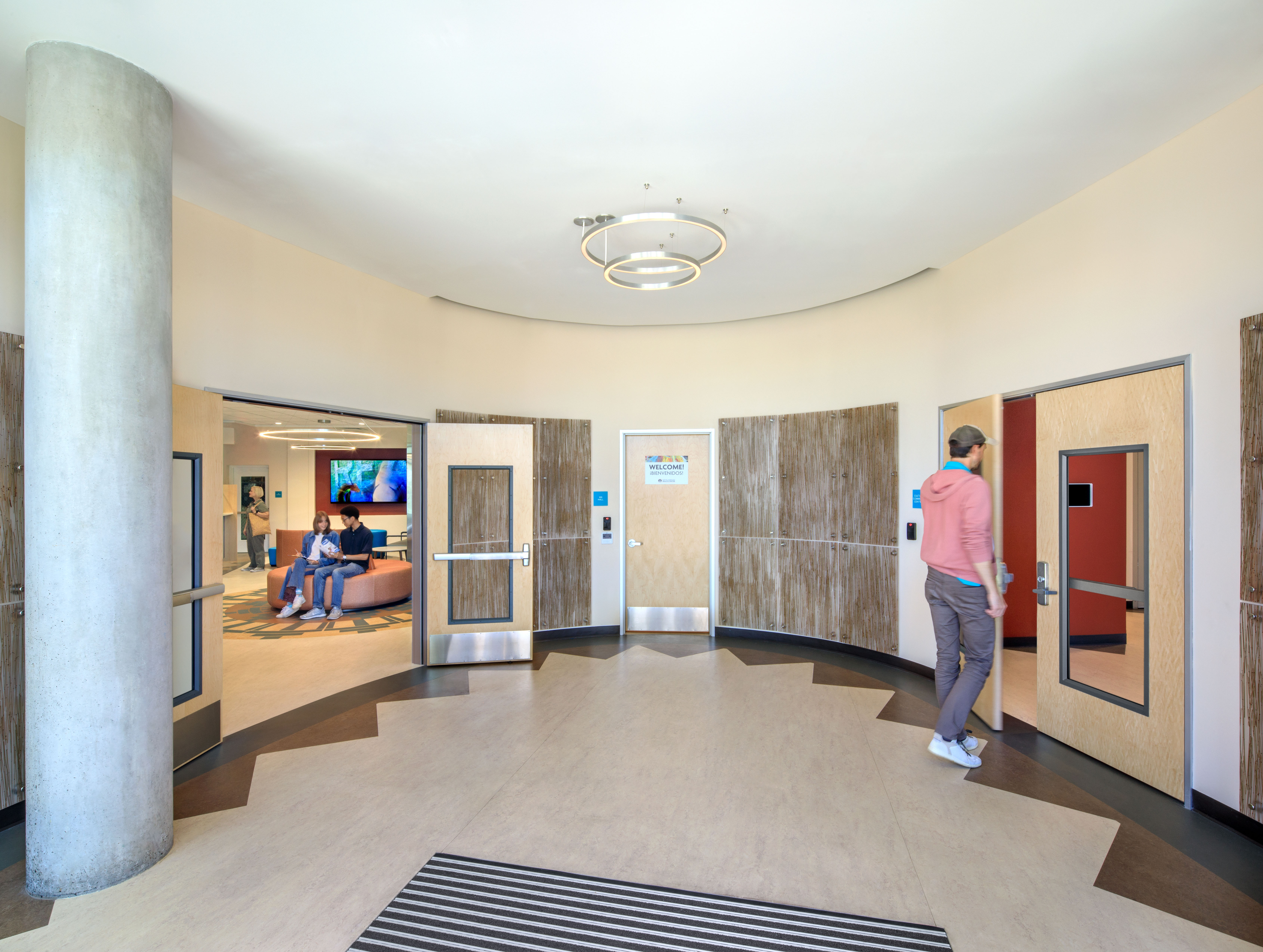 Hallway at Flicker Bird Homes and Native American Health Center in Oakland, CA
