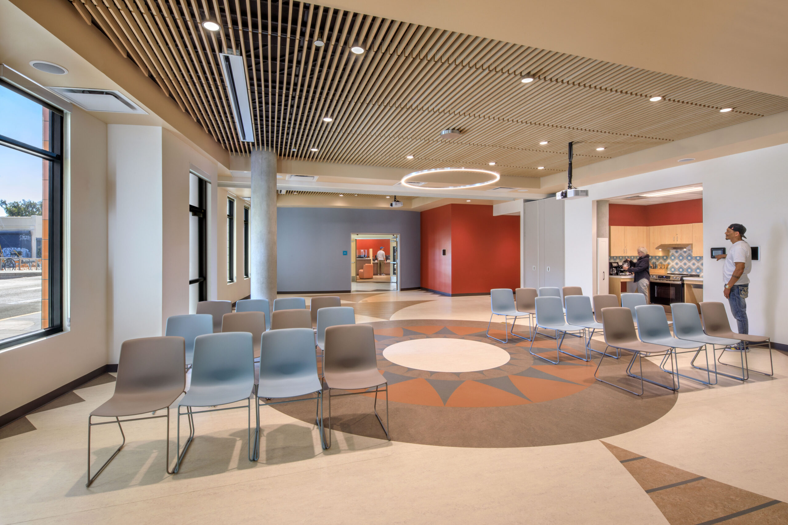 Waiting room at Flicker Bird Homes and Native American Health Center in Oakland, CA