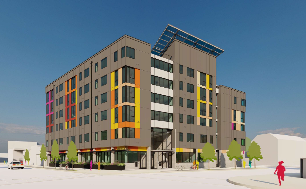 Rendering of 3135 San Pablo development in West Oakland