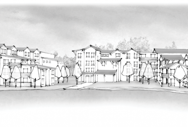 Initial concept for Pacific Avenue Senior Apartments in Livermore